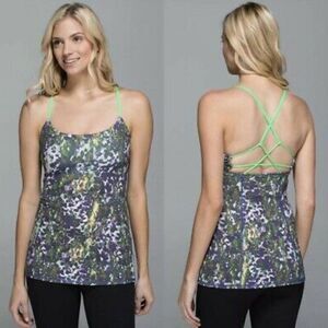Lululemon Dancing Warrior Tank Top Floral Sport Sz 6